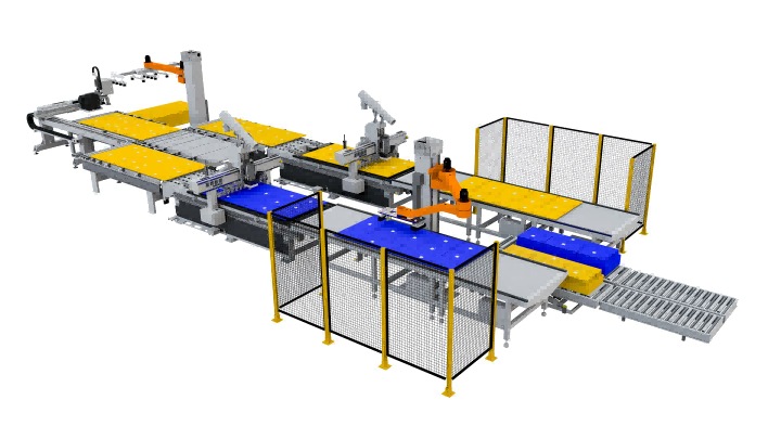 Excitech Nisting Cell mit Roboter 5cm Vision Gripping & Stapeling.